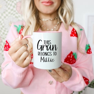 This Gran Belongs to, Gift for Gran, Personalised Gran Gifts, Personalised Gran Mug, Gran Valentine Gifts, Gran Birthday Gift Minimalist Mug