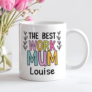 Mug personnalisé meilleure maman au travail, cadeau d'anniversaire pour collègue de travail, cadeau collègue de travail, meilleur ami au travail, comme une maman pour moi.