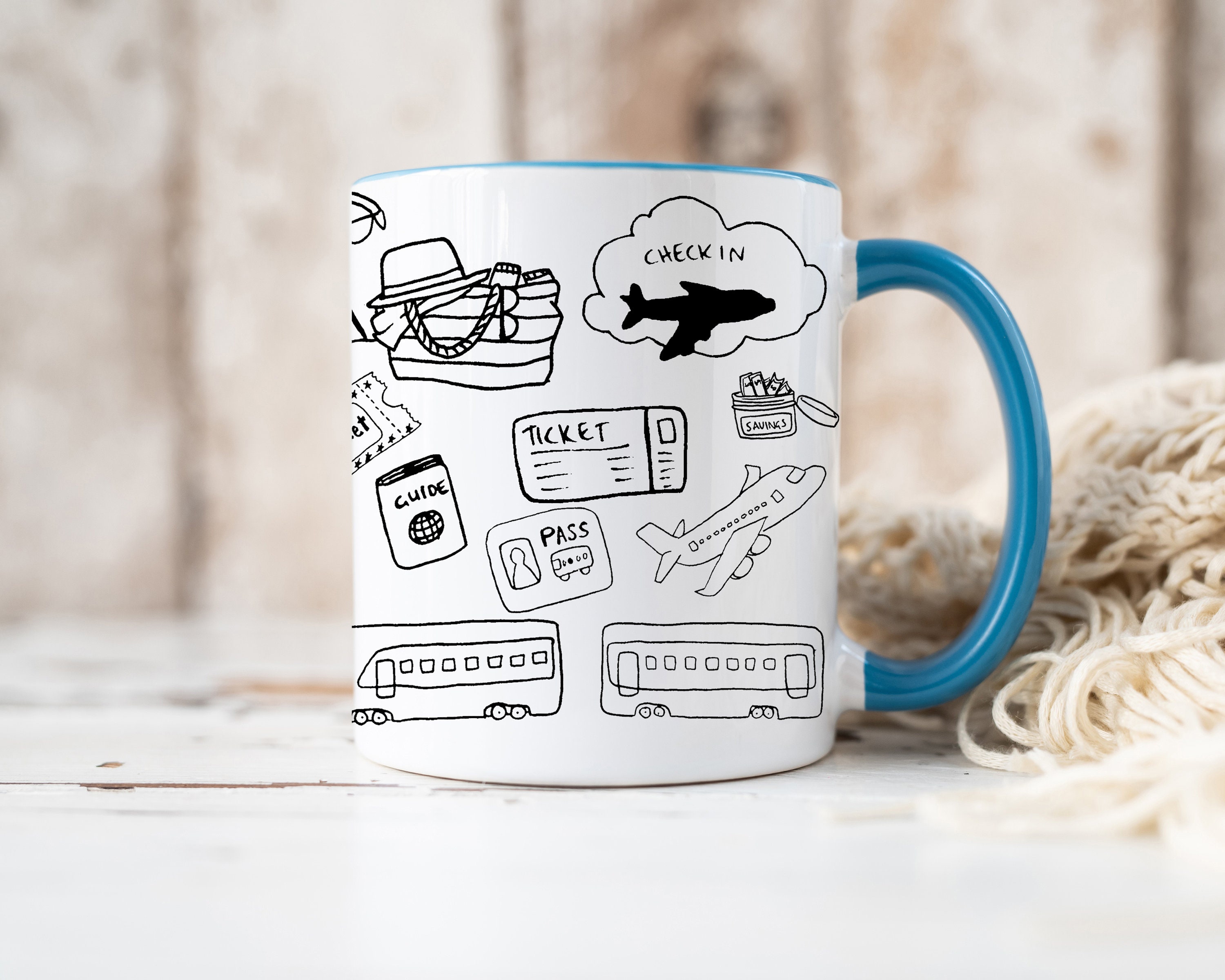 Tazza Da Viaggio In Vetro Con Coperchio E Cannuccia - Regalo Per Viaggiatori, Design Esplorazione, 473 Ml - 4