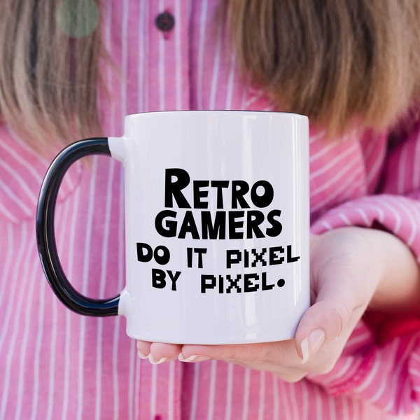 Los jugadores retro lo hacen píxel por píxel, regalo de juegos retro, juego antiguo, juegos de los 80, juegos de computadora de los 90, regalos para jugadores de PC