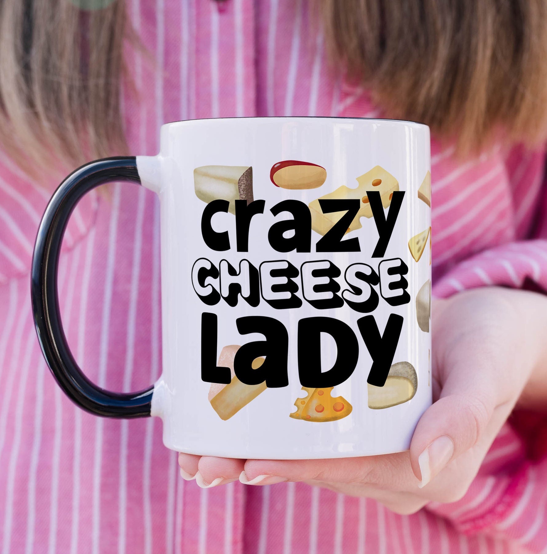 Käse Geschenk, verrückte Käse Dame, Foodie Geschenk, Käseliebhaber Geschenk, süße Kaffeetasse.