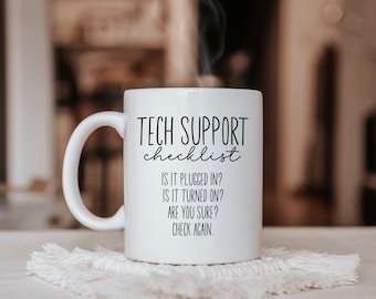 Tech Support Checklist, Gift for Tech Guy, IT Tech Gifts, Funny Computing Gift, Computer Repair Geeky