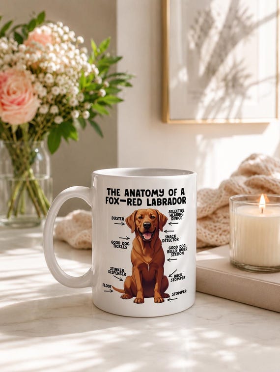 Fox Red Labrador Anatomy Coffee Mug - Funny Dog Mum Gift