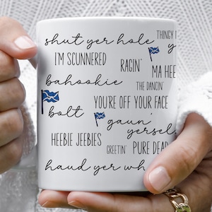 Scottish Phrases Mug, Scottish Humour, Scottish Words, Slang Mugs, Funny Scottish Gift, Scotland Words, Scottish Sayings, Glasgow Mug