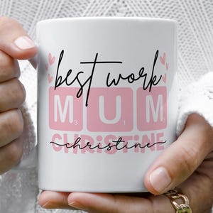 Mug personnalisé meilleure maman au travail, cadeau d'anniversaire pour collègue de travail, cadeau collègue de travail, tasses travail famille.