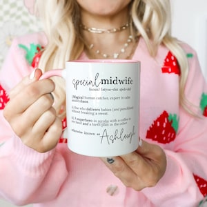 Personalisierte spezielle Hebammen-Tasse, lustige Hebammen-Definition, Geschenk für Hebammen-Abschluss Danke Hebammengeschenk.