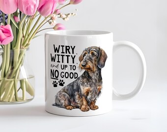 Wirehaired Dachshund Gift, Sausage Dog Mug, Wiener Coffee Mug, Dog Lover Gift, Dog Mum Mug, Gift for Longhaired Dachshund Owner.