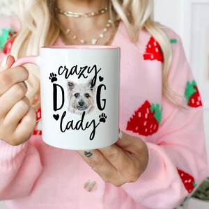 Tazza Crazy Dog Lady, biglietti Cairn Terrier, tazza Cairn Terrier, tazza Dog Walker, regalo Cairn Terrier regalo cane scozzese, regalo genitore cane genitore cane