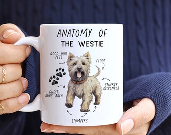 The Anatomy of the Westie Coffee Mug, Westie Dad, Dog Anatomy, West Highland Terrier, White Westie Dog, Westie Terrier Mug, Terrier Gifts