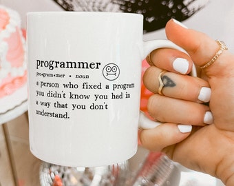 Programmeerdefinitie, cadeau voor programmeur, cadeau voor programmeur, mok ontwikkelaar, ontwikkelaarcadeau, programmeercodering, programmeercadeaus. PHP-mok
