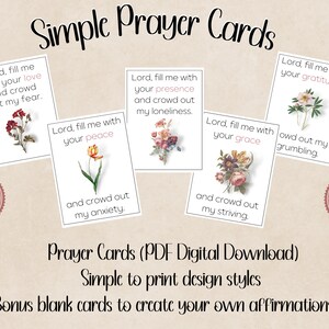 Simple Prayer Cards Printable Cards Prayer Cards Bible Cards Card Sets Christian Gift Digital ...