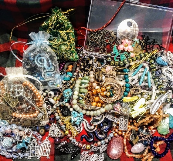 Bulk Mixed Lot Grab Bag: Quality Loose Beads and Charms for Jewelry Crafting! Perfect Gift, Stocking Stuffer...