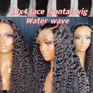 13x4 lace front wig 100% human hair water wave