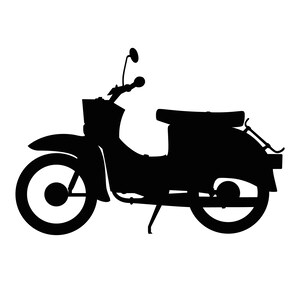 Modèle vectoriel Simson Schwalbe, traceur de découpe, coupe en aluminium