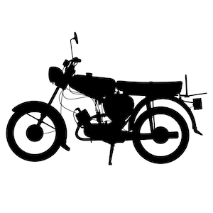 Simson S51 bromfiets vectorsjabloon, snijplotter, folie gesneden, paden