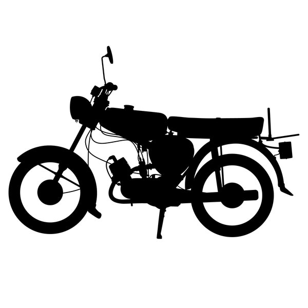 Simson S51 Moped Vektor-Vorlage, Schneidplotter, Folienschnitt