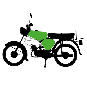 Simson S51 moped vector template, cutting plotter, foil cutting, paths, separate parts