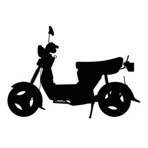 Modèle vectoriel pour cyclomoteur Simson SR50, traceur de découpe, découpe en aluminium