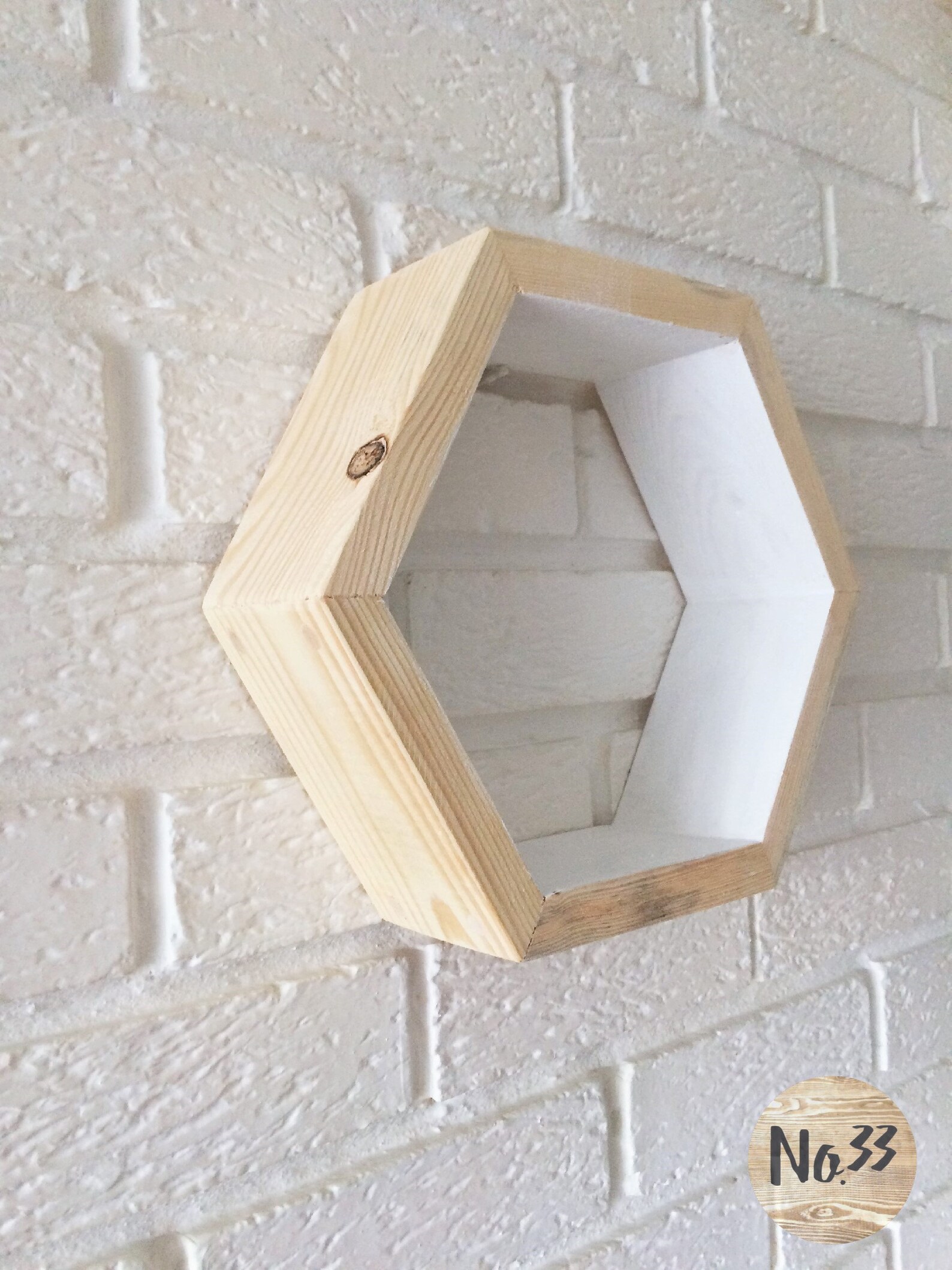 Handmade Wooden Hexagon Shelf in Whites Etsy UK