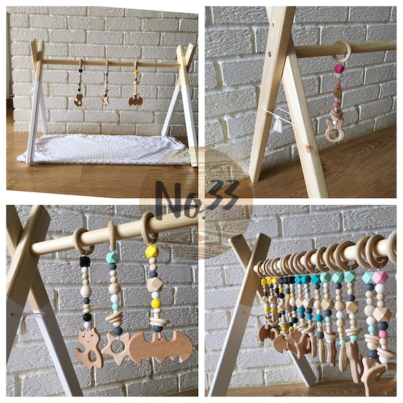etsy wooden baby gym
