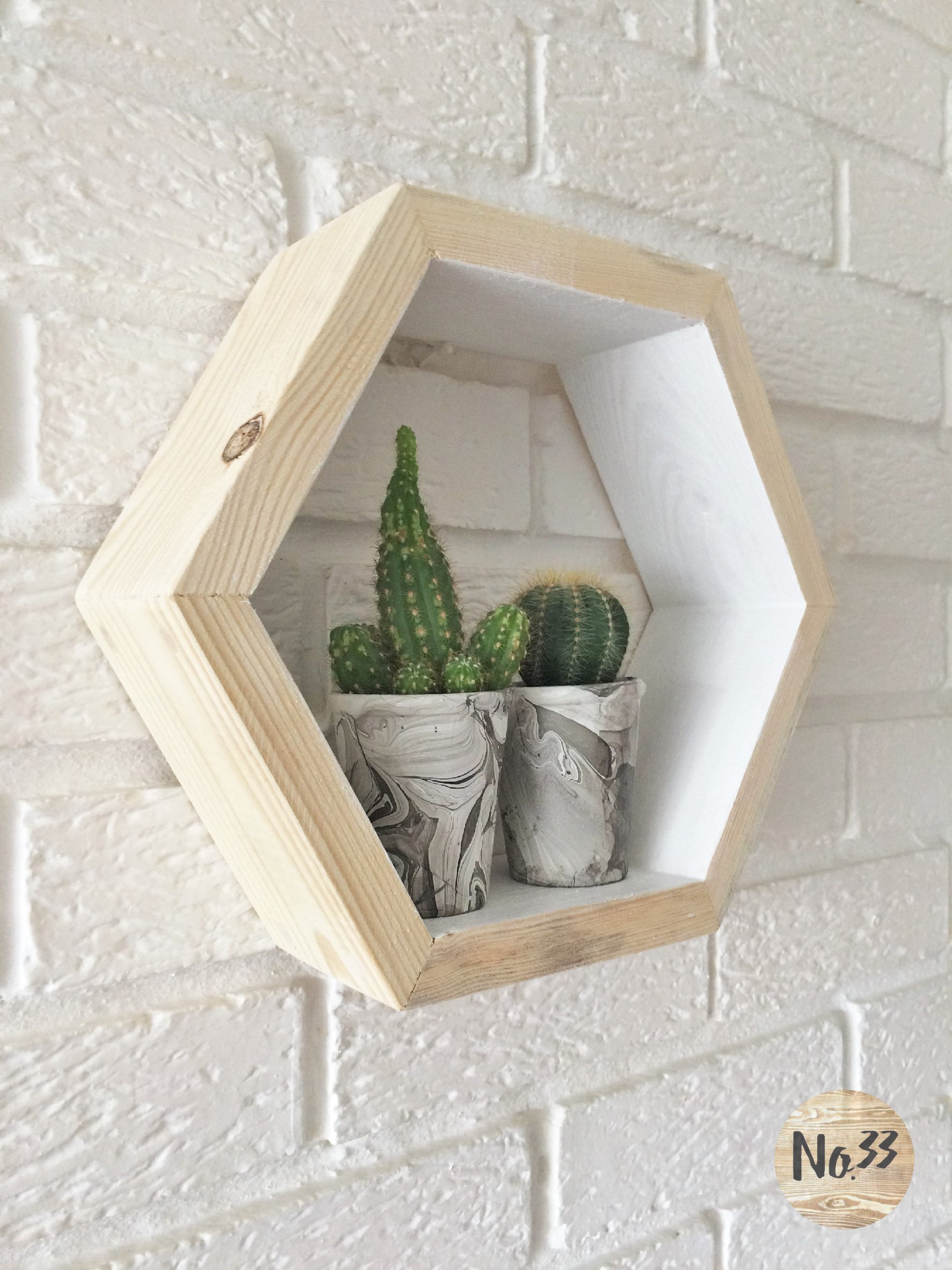 Handmade Wooden Hexagon Shelf in Whites Etsy UK