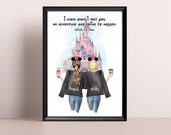 Disneyland Paris Print, Disney Gift, Disneyland Paris Best Friends, Disney Besties, Custom Disney Print, Disney Family, Disneyland Gift