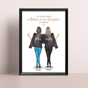 A Mother & Daughter Personalised Print, Mum Birthday Gift, Mum Birthday Present, Family Print, Personalised Gift, Christmas, Mothers Day