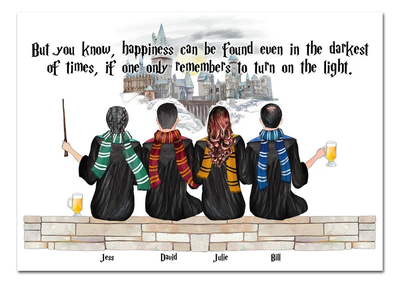Personalised Hogwarts Friend/Family Print Harry Potter | Etsy