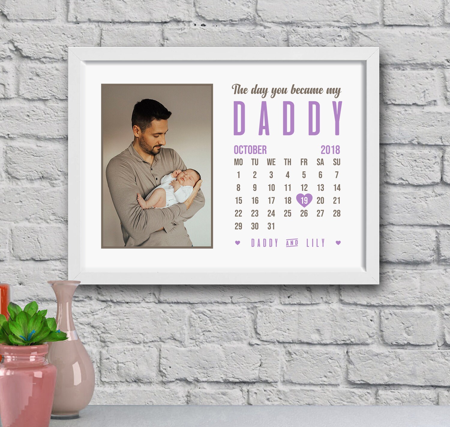 Fathers Day Print the Day You Became My Daddy New Baby Etsy UK