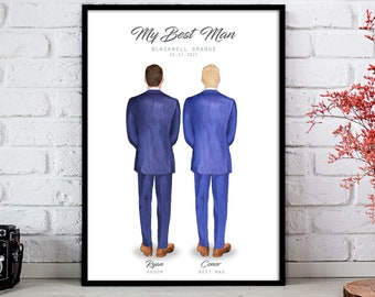 Best Man Present, Personalised Best Man Gift, Groomsman Print, Groomsman Gift, Personalised Wedding Gift, Wedding Print, Best Man Proposal