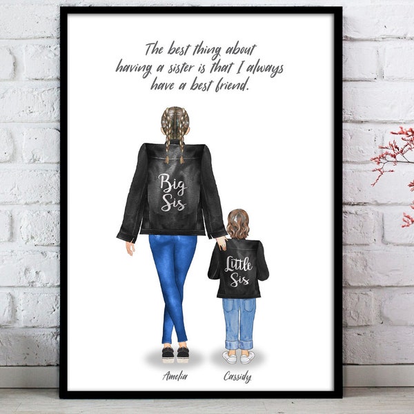 Big Sis Little Sis, Personalised Sisters gift, Little Sister, Big Sister, Birthday Present, Personalised Sister Gift, Sisters, Family Gift