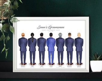 Personalised Groomsmen Suits Print, Best Man Present, Groomsmen Gift, Page Boy Gift, Personalised Wedding Gift, Wedding Print, Best Man Gift