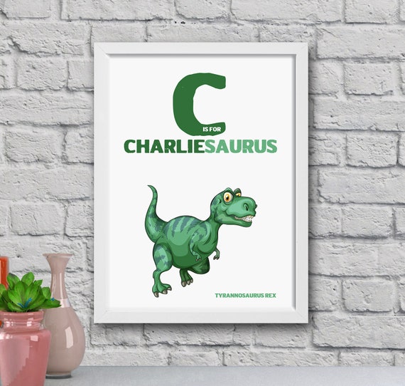Personalised Dinosaur Wall Art Kids Bedroom Decor Printed Dinosaur Art Childrens Dinosaur Prints T Rex Triceratops Pterodactyl