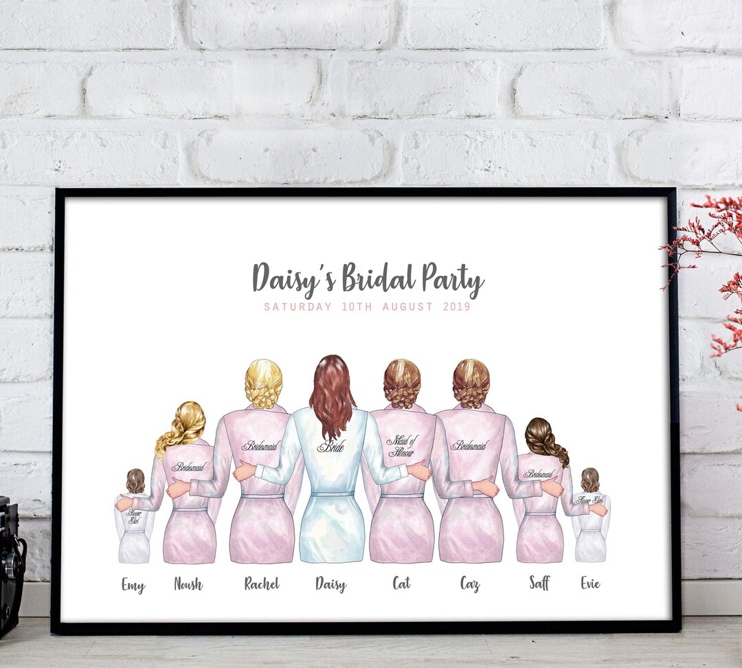 Personalised Bride Tribe Dressing Gown Print Personalised Etsy