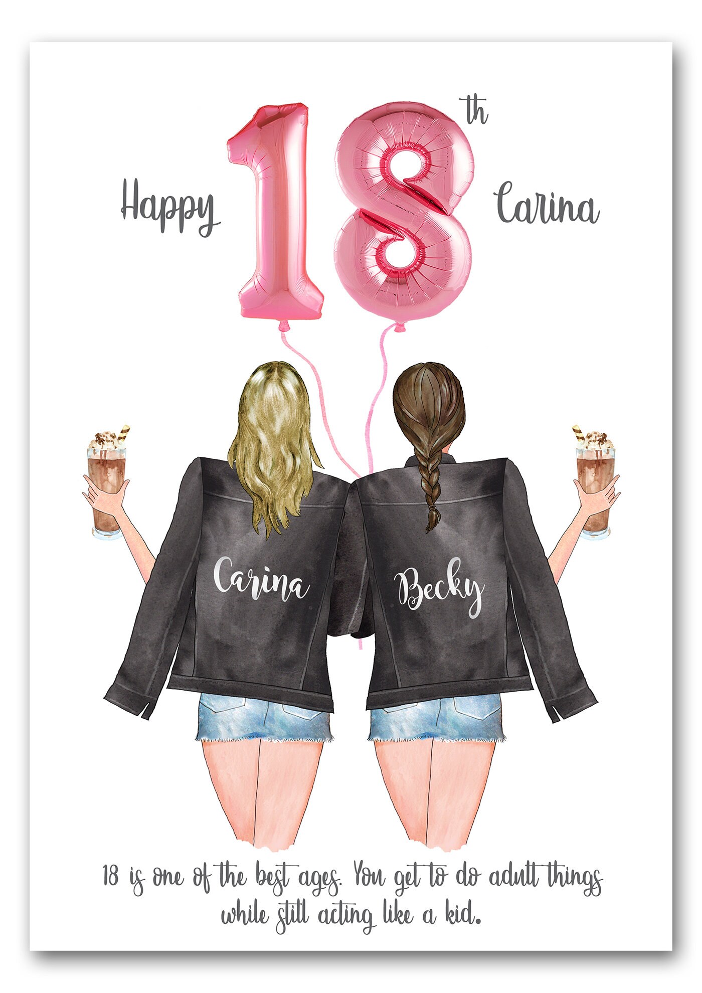 Best Friend Print 18th Birthday Gift Personalised Print Etsy UK