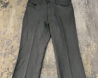 Pantalones Levi's Sta-Prest vintage, color gris poliéster, estilo mod de los años 70 y 80, pierna recta, planchado permanente, fabricados en EE. UU., talla W35 L30.5 para hombre, raros.
