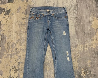 Vintage True Religion Flared Jeans - 90s Low Rise Denim (Size 34)