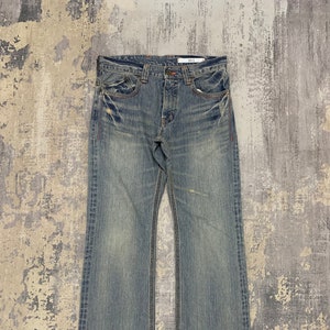 Vintage 90s Edwin Flared Jeans - Distressed Denim Boot Cut Size 33