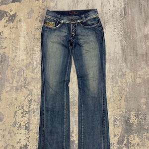 Vintage Miss Sixty Flared Low Rise Jeans / Blue Washed Faded Flare Leg Pants Trousers / Archive Miss60 / y2k / 00s / size 30