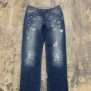 Vintage Dolce Gabbana Ripped Jeans: Y2K D&G Distressed Denim, Size 32