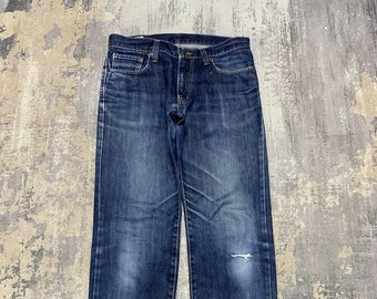 エドウィンスター Vintage Edwin 503 Flare Leg Jeans - Distressed Faded Blue