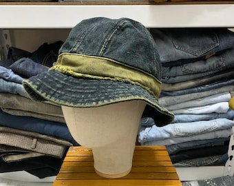 Kapelusz typu bucket w stylu vintage Kapital z dżinsu: japoński styl Boro