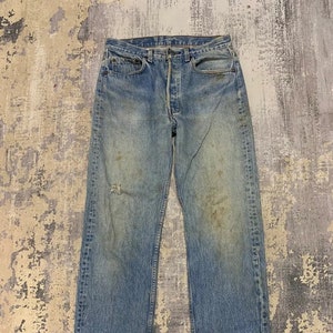 Vintage 90s Levi&#39;s 501 Distressed Jeans: Rusty Denim, Baggy Fit (30x31)