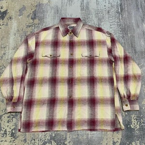 Vintage Burgh Scott Shadow Plaid Flannel Shirt Mens Clothing Medium Vintage Shadow Plaid Flannel Arrow Shadow Plaid flannel