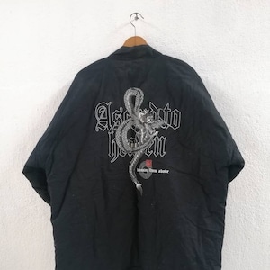 Antique Japanese Dragon Haori Jacket: Cotton Kimono Hanten
