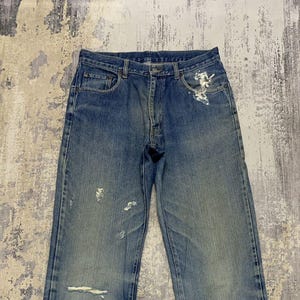 Vtg Japanese Brand Uniqlo jeans men clothing vintage hysteric glamour style Distressed jeans Harajuku streetwear Kapital Style jeans W32x32