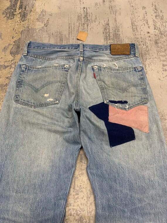 Custom Patchwork Levi’s 501ZXX Big E LVC Jeans | … - image 10