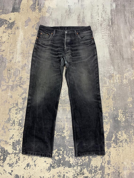 Vintage Levi's 501 Jeans: Distressed Black Denim, 90s Grunge