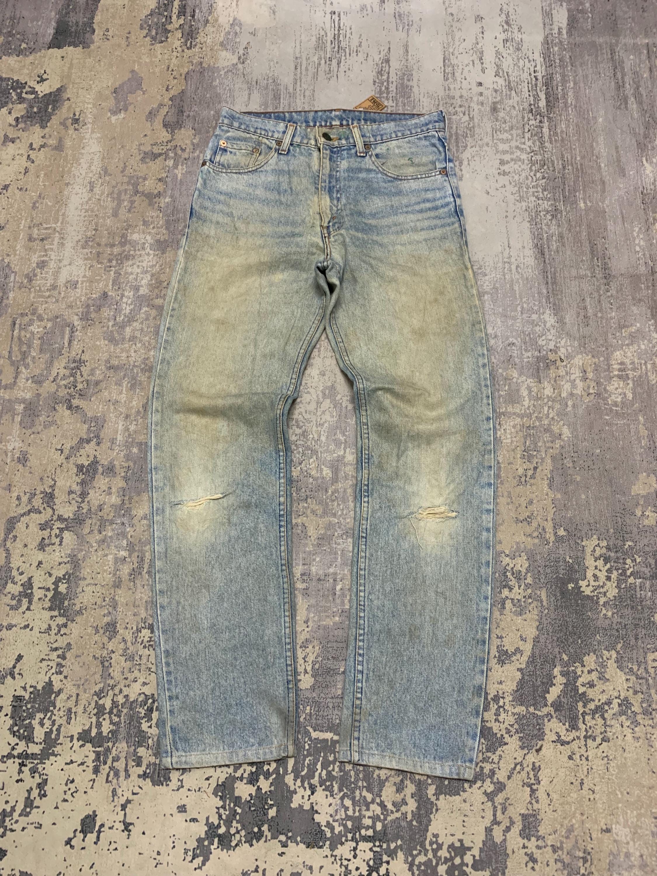 Vintage Levis 606 Rusty Jeans: Stone Wash Denim, Distressed Style