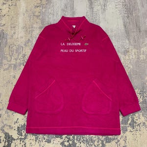 Vintage 90s LACOSTE SPORT Fleece Pullover Jacket - Size L